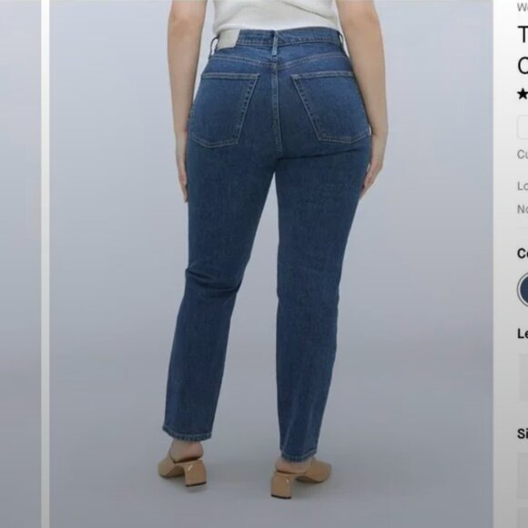 Everlane Curvy Cheeky Washed Midnight Jeans 31 x 28.5 - Picture 3 of 7